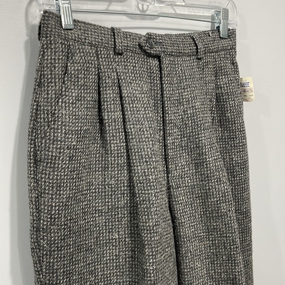 Vintage 1980s Crazy Horse high rise Italian wool pants tapered leg gray - Picture 3 of 16